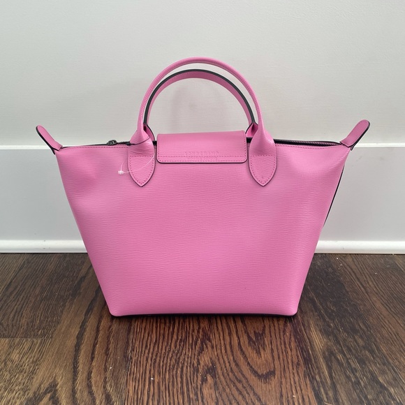 Longchamp le pliage cuir leather satchel in peony - Picture 2 of 7